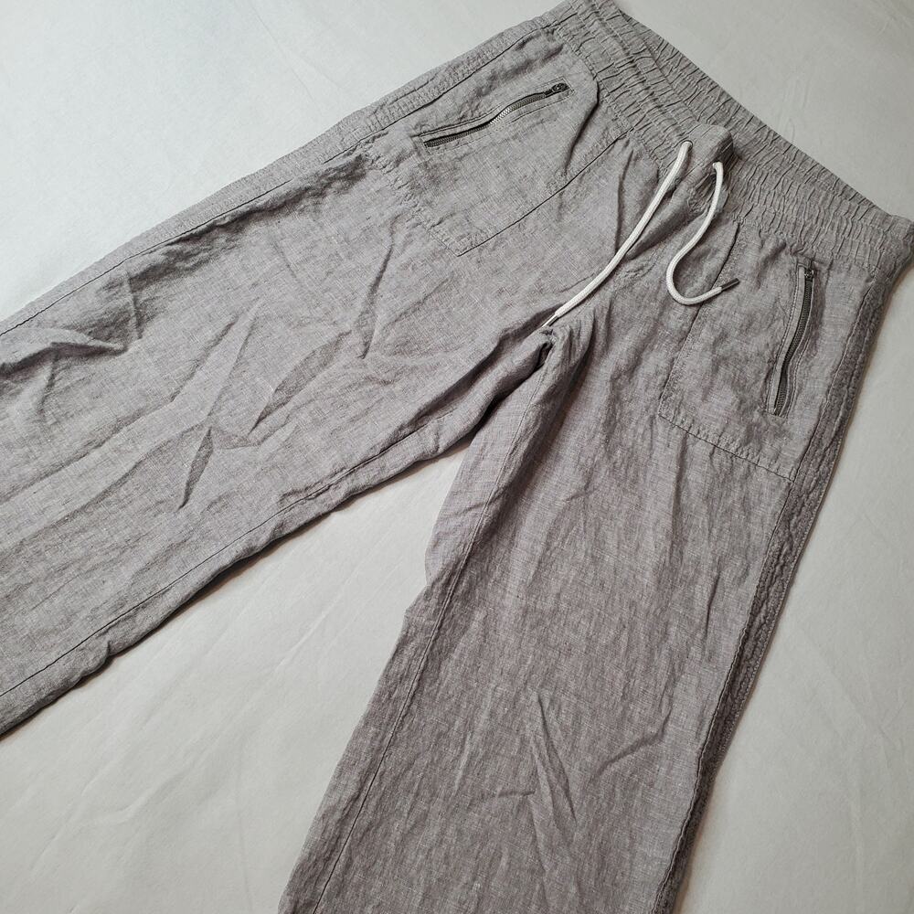 Athleta Women's Size 10 Cabo Linen Wide Leg Pant Gray 447244